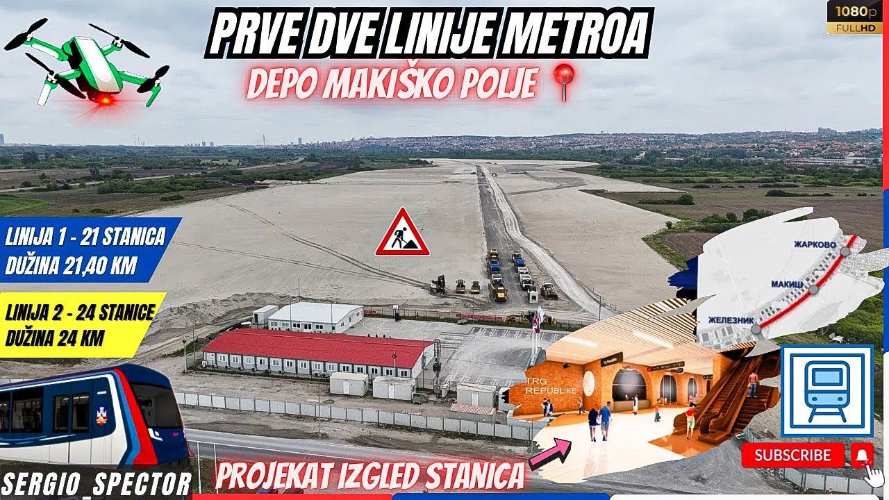 METRO Beograd - Prve DVE LINIJE Metroa, PROJEKAT Stanica i izgled, DEPO MAKIŠ IZGRADNJA #beograd