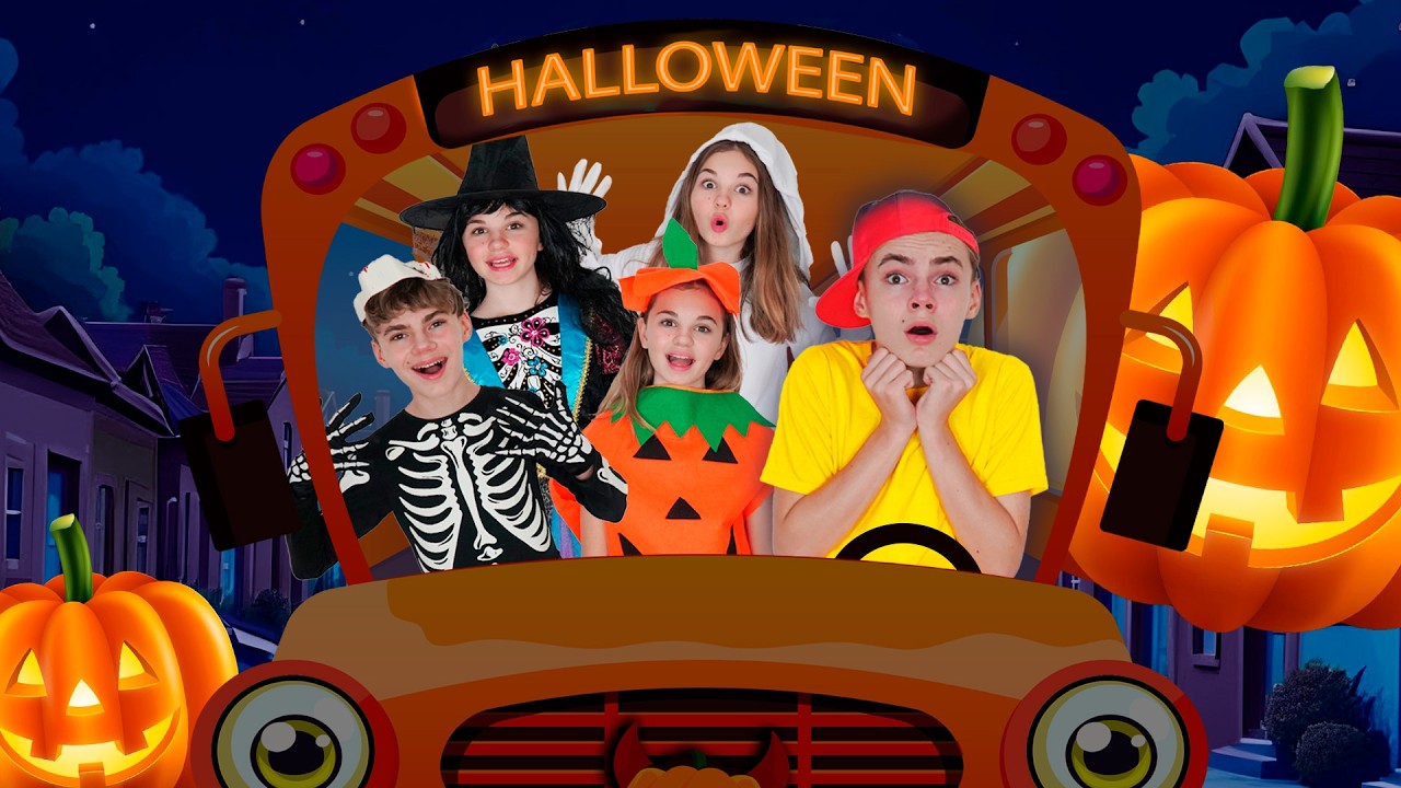 Halloween Wheels on the Bus 🎃 60 MIN Kids Songs Collection | Nick and Poli