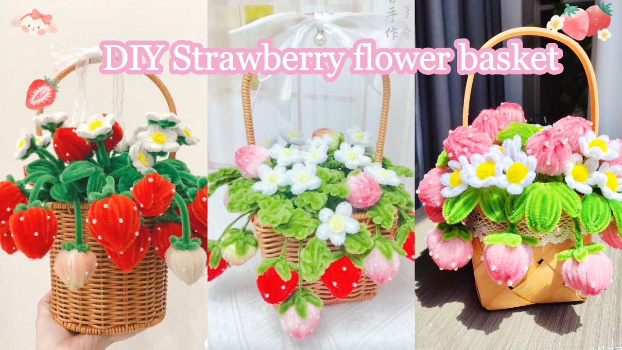 DIY Strawberry flower basket