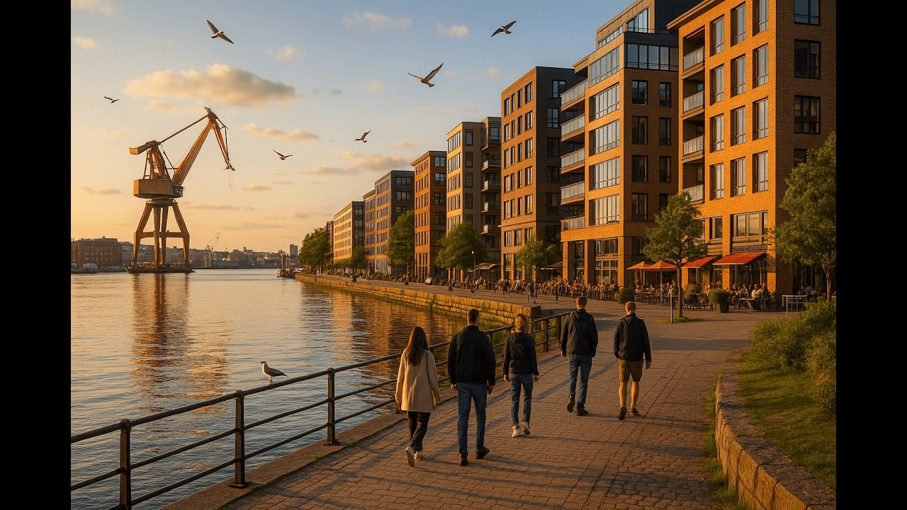 Lindholmen Gothenburg Sweden 4K Urban Walk by the G&ouml;ta &Auml;lv