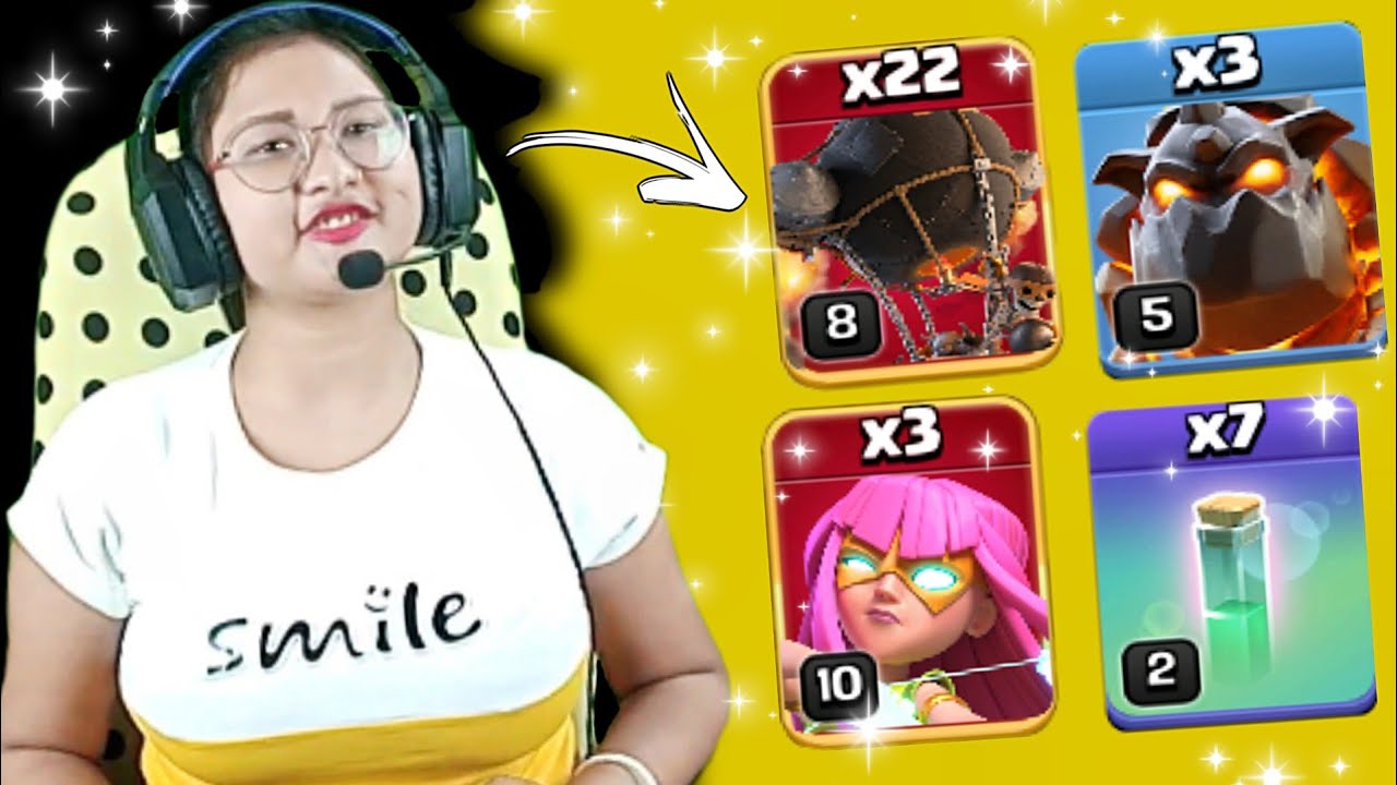 Th12 Rocker Balloon Attack! Th12 Lavaloon Attack Strategy|