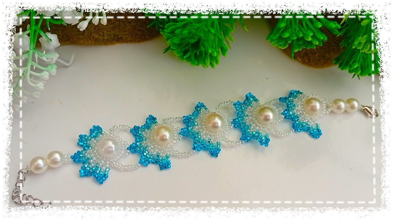 🌿 DIY Beaded Bracelet with Pearl Center | Elegant Handmade Jewelry