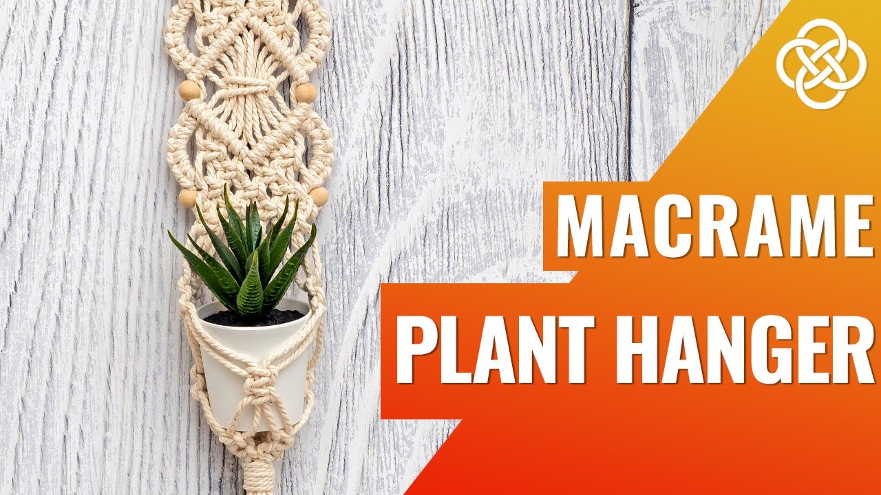 Макраме кашпо  с бусинами | DIY  | Урок макраме