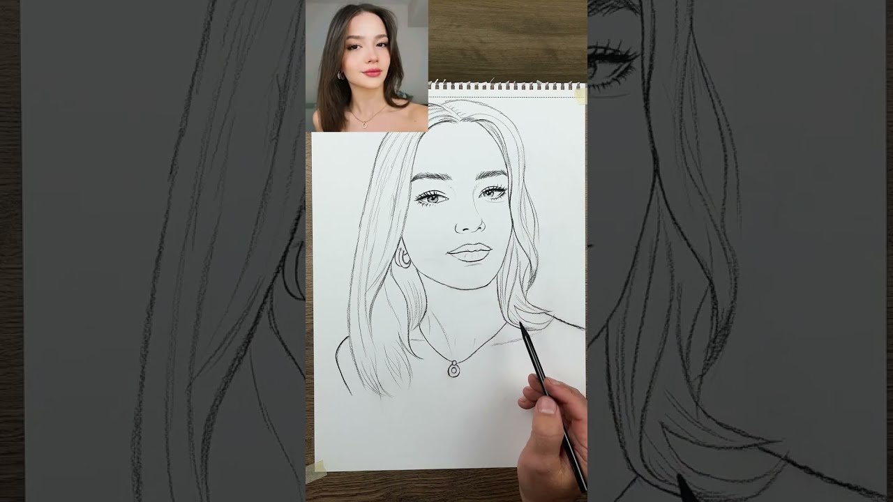 Feride Özdinç karakalem resmi adım adım nasıl çizilir