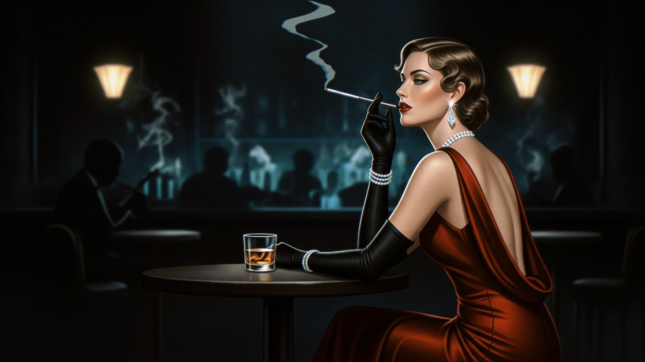 Late Night Jazz Bar 🎷 Smoky Vintage Lounge (1930s) | Relaxing Jazz for Study & Sleep
