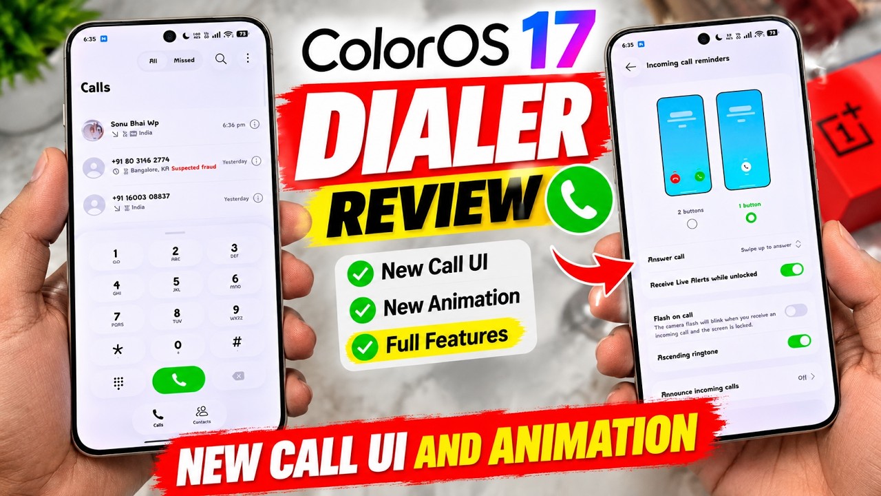 🔥 ColorOS 17 Dialer Review 😍 New Call UI & Smooth Animations!
