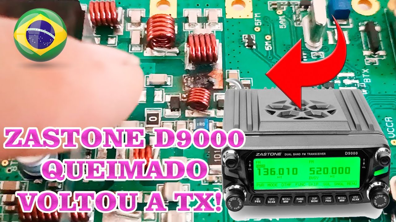 Reparando o Zastone D9000 Sem Suporte do Fabricante – MOSFET PA VHF E CAPACITOR LPF e Testes PWR