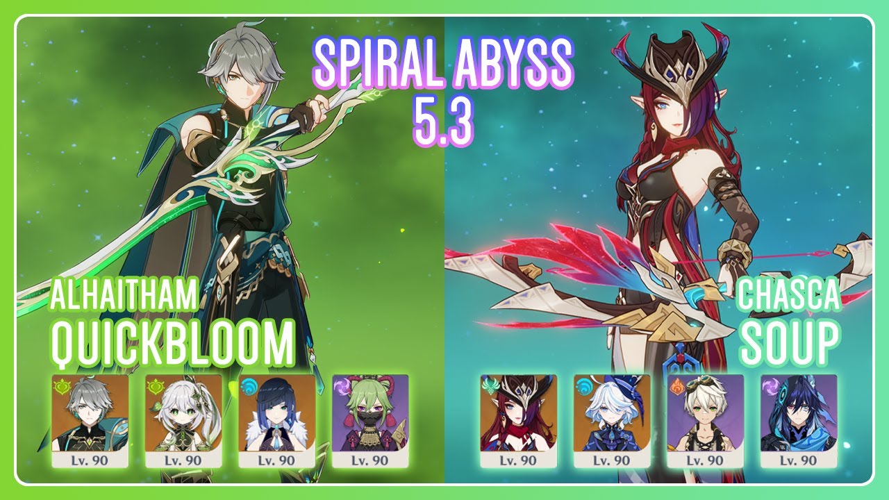 C0 Alhaitham Quickbloom & C0 Chasca Soup | Spiral Abyss 5.3 | Genshin Impact
