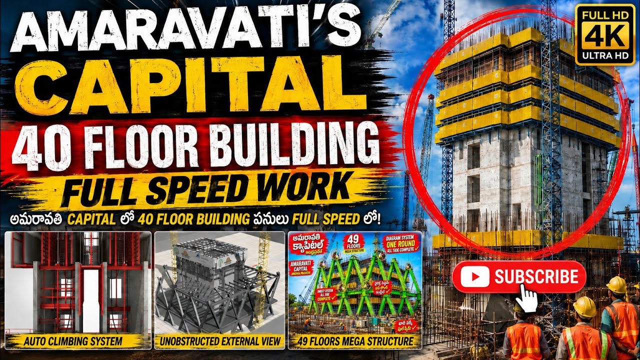 Amaravati 40-Floor Capital Building 🚧 Full Speed Work | Latest Amaravati Update 2026