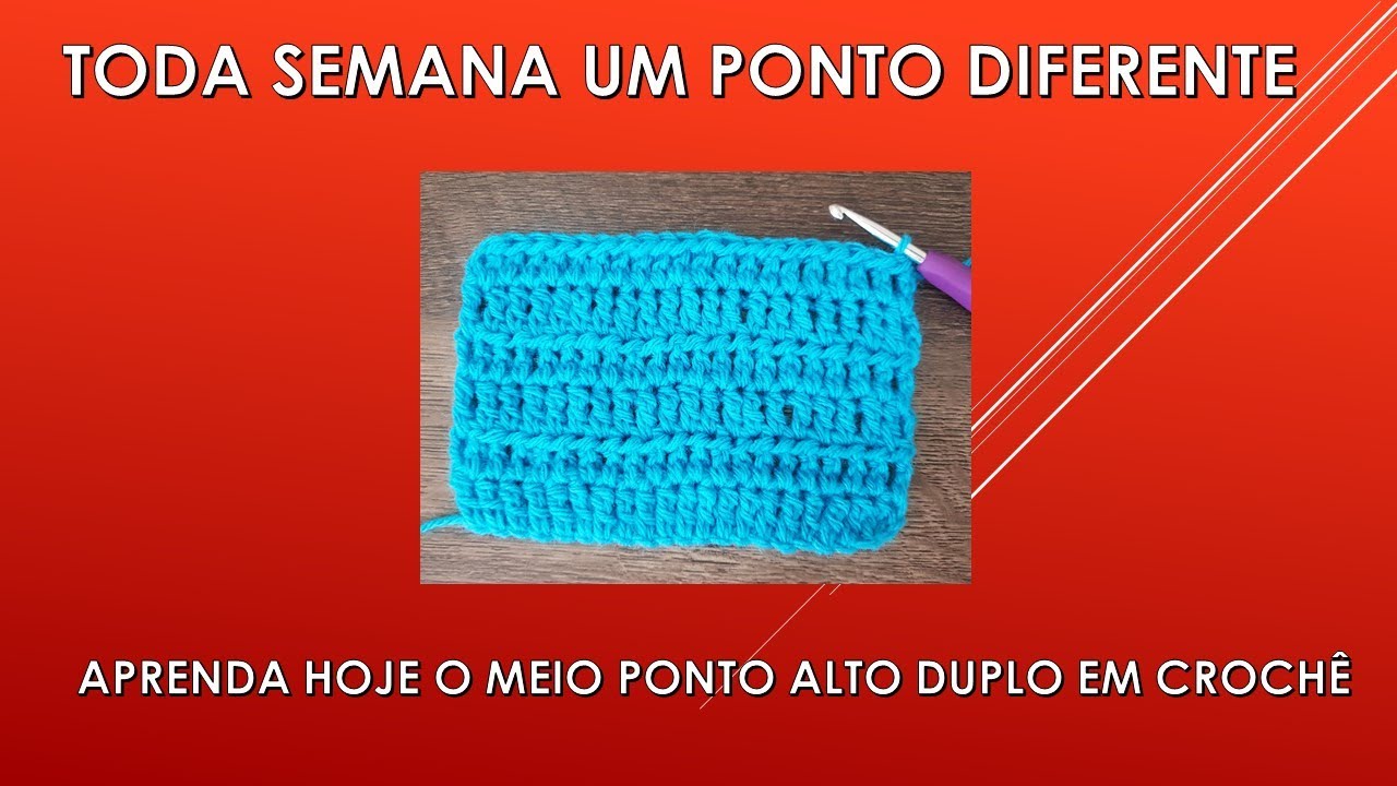 Meio ponto alto duplo em Crochê | Adriana Crochê #crochet #pontodecrochêdiferente #aprendendocroche