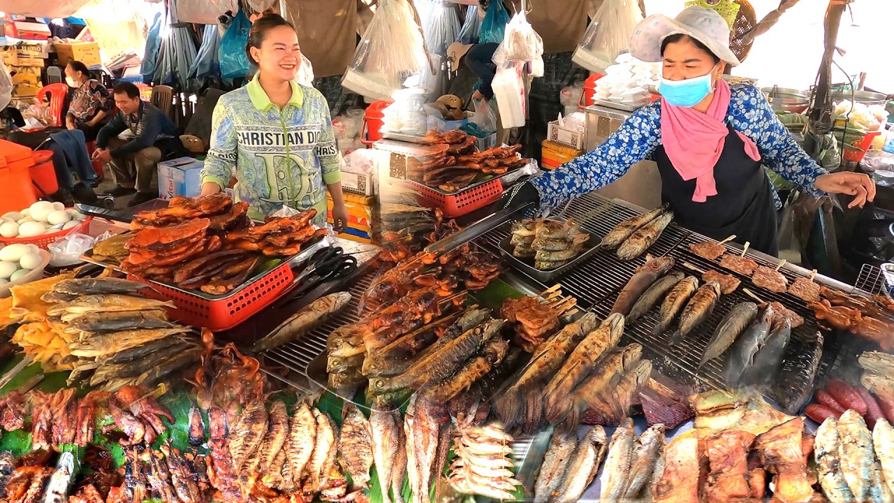 Best Cambodian Street Food Tour 2026 - Delicious Grilled Dry Fish, Pork Ribs, Fried Food, & More