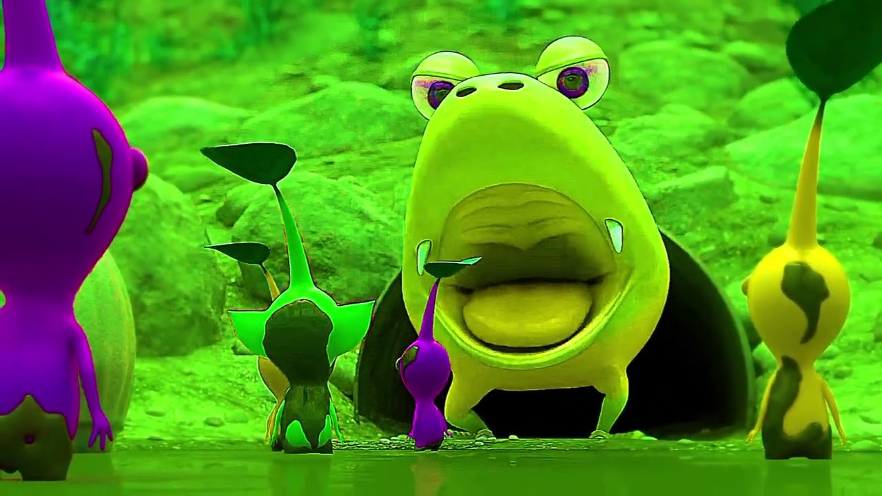 Pikmin catching /Pikmin running fearfully to monster crazy frog of drainage#inspired#priviews 