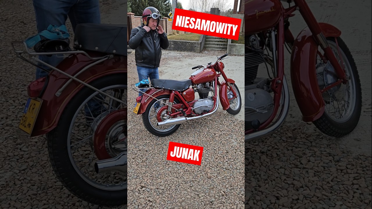 MOTOCYKL JUNAK I JEGO CUDOWNE BRZMIENIE #szafran #motocykl #junak #prl #oldtimer #motoryzacja #fiat