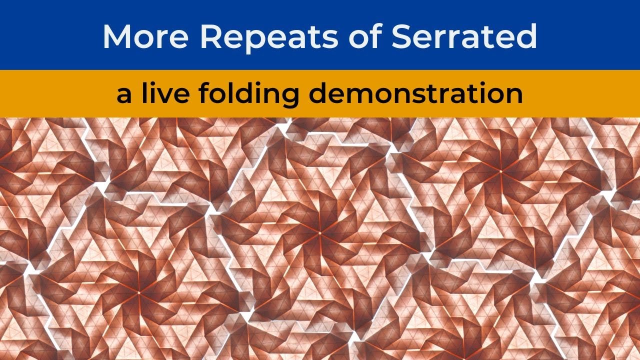 More Repeats of Serrated, a live origami tessellation folding demonstration