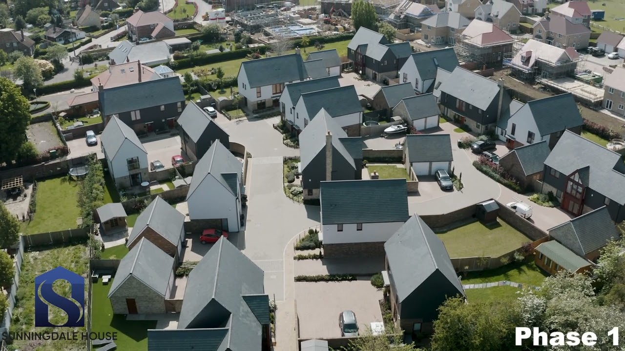 Aerial drone footage of the Heritage Fields development in St. Nicholas at Wade, Birchington, Kent.