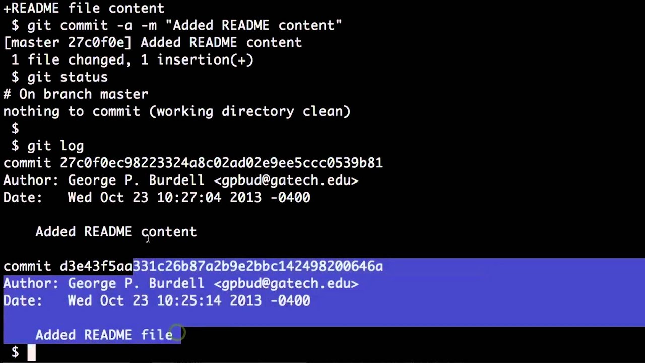 GIT Demo: Intro to Git - Georgia Tech - Software Development Process