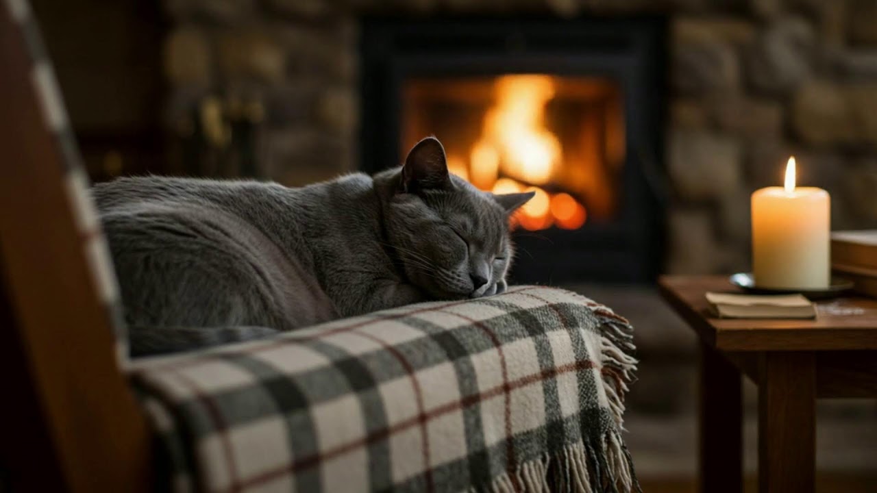Calming Music For Cats 🐈 Anxiety Relief With Soft 432Hz Sleep Sounds And Warm Cozy Atmosphere