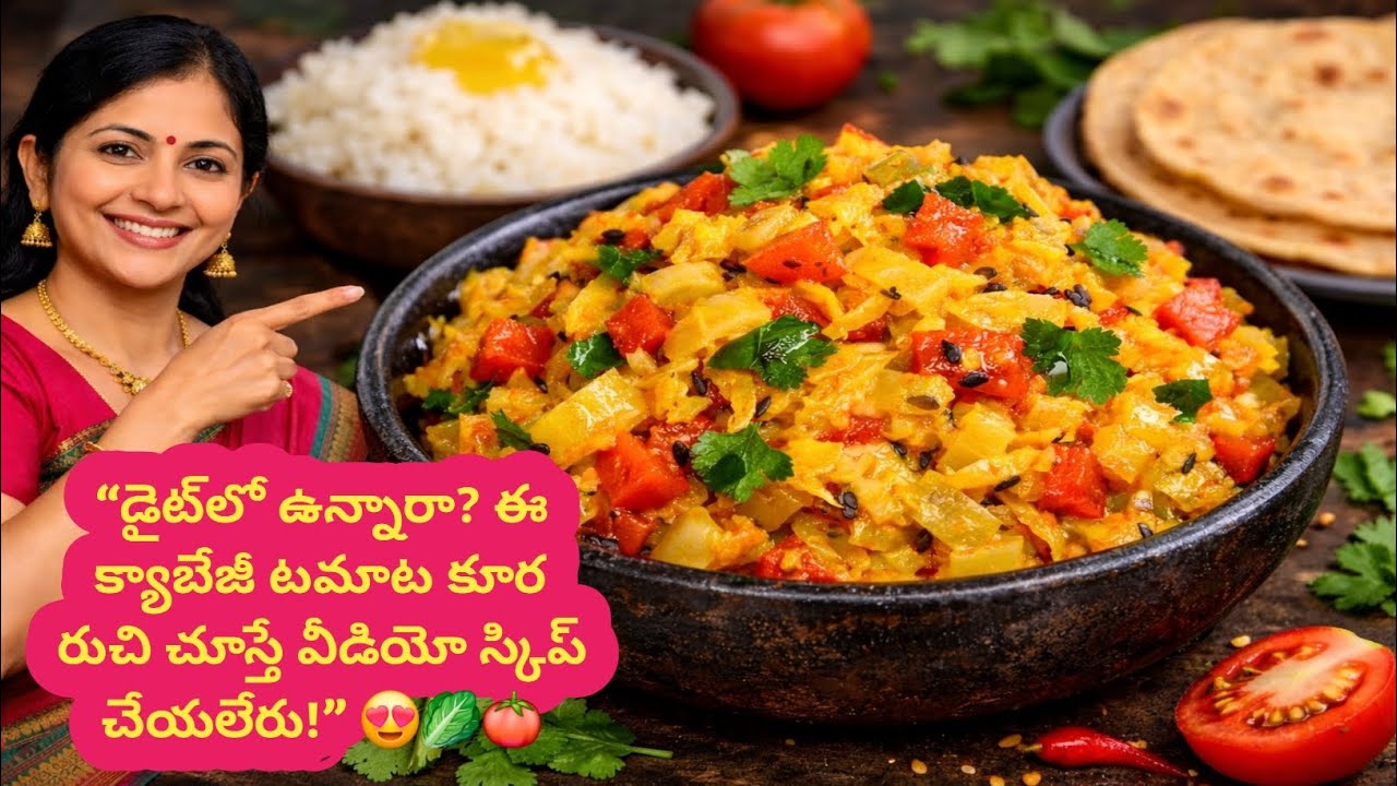 “డైట్‌లో ఉన్నారా? ఈ క్యాబేజీ టమాట కూర రుచి చూస్తే వీడియో స్కిప్ చేయలేరు!”😍🥬🍅#dktastyeats#ytalgorithm