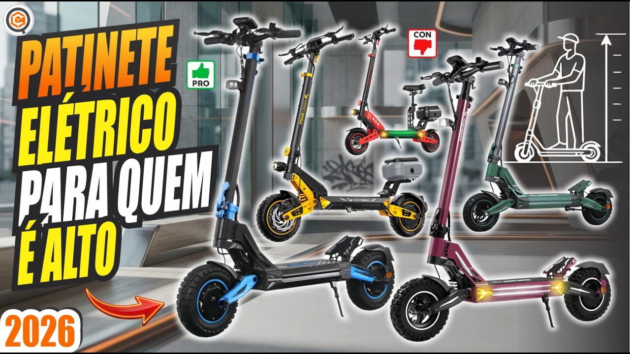 Melhores Patinetes Elétricos para PESSOAS ALTAS em 2026: Top 5 Ergonômicos