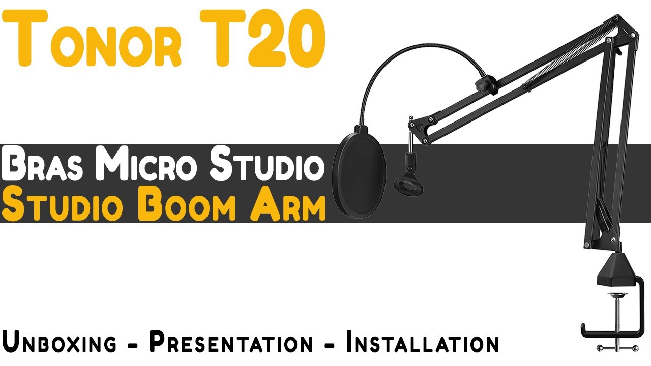 🎤 TONOR T20 : Bras de Suspension Articulé pour Microphone Studio