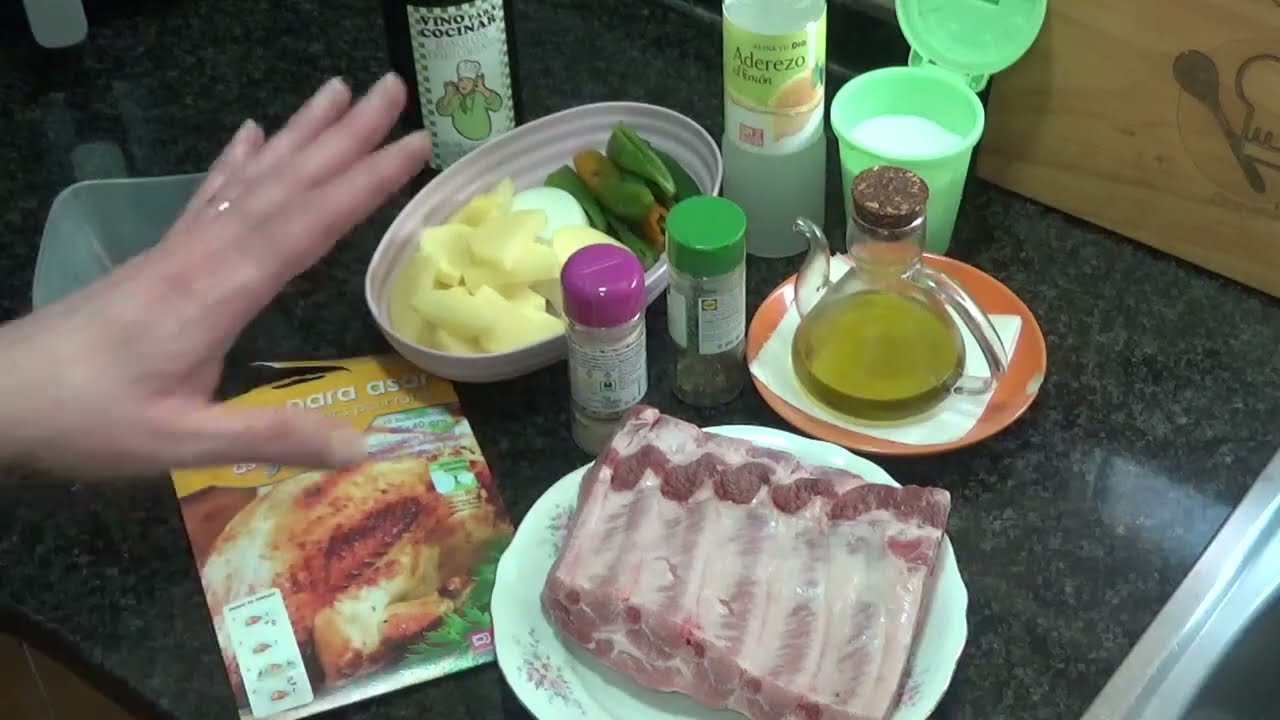 Costillas de cerdo con patatas a lo pobre en bolsa de asar 🌿