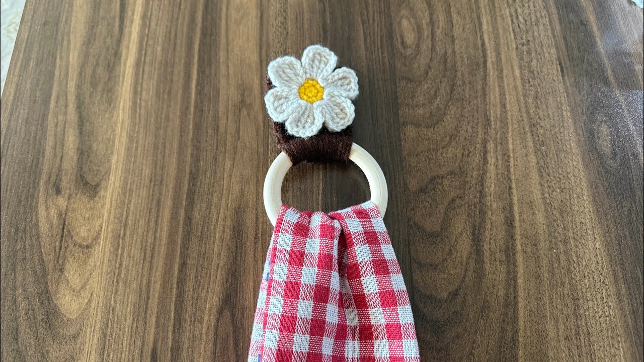حياكة كروشية تعليقة منشفة مطبخ crochet kitchen towel holder 