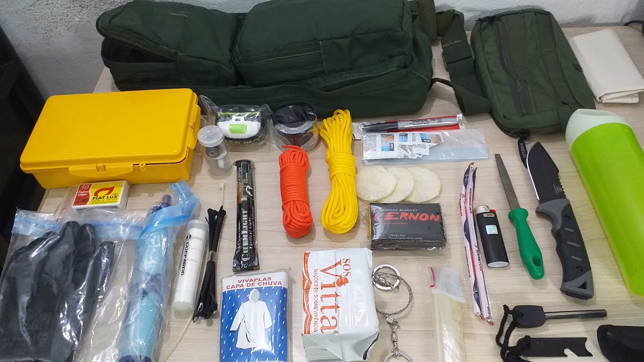 Mochila de Sobrevivência Bug Out Bag / Kit B.O.B / Kit de Emergência / Sobrevivencialismo