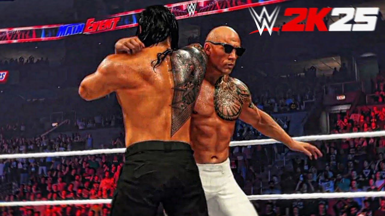 WWE 2K25-The Rock(Final Boss) vs Roman Reigns(Tribal Chief)-Full Match-Main Event