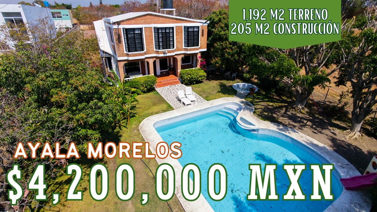 ‼️🏡VENDO CASA con ALBERCA y enorme JARDÍN en un Fracc campestre en AYALA MORELOS | Más de 1,000 M2