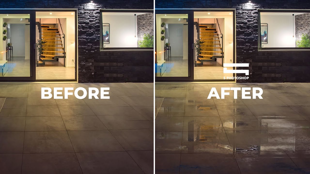 How to make real Wet Floor Reflection by Photoshop (Tạo phản xạ do nước)
