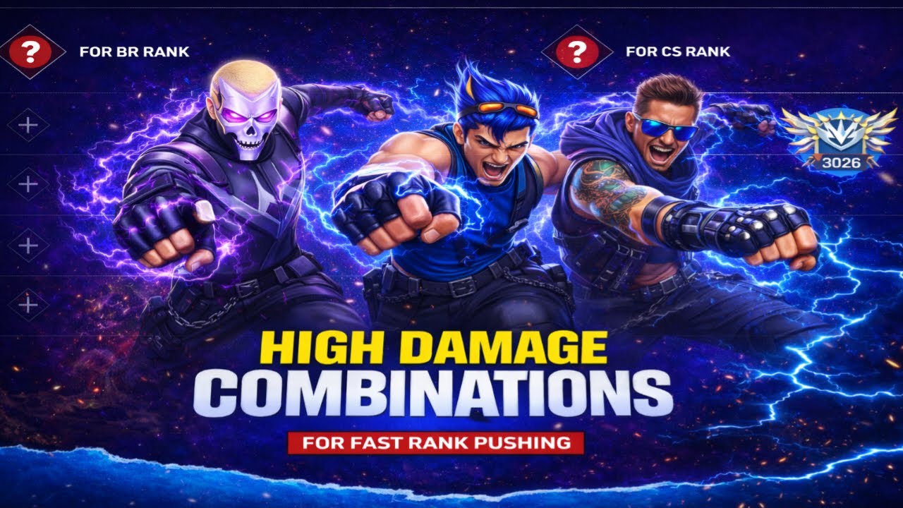 HIGH DAMAGE NEW COMBINATION 2026 | Best Character Skill for BR rank | CS rank Character Skill