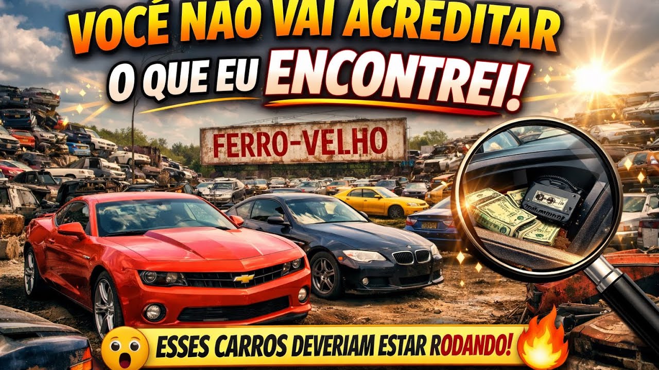 Isso aqui podia estar rodando na rua… mas está no ferro-velho! 😳🔥”CARROS NO LIXO