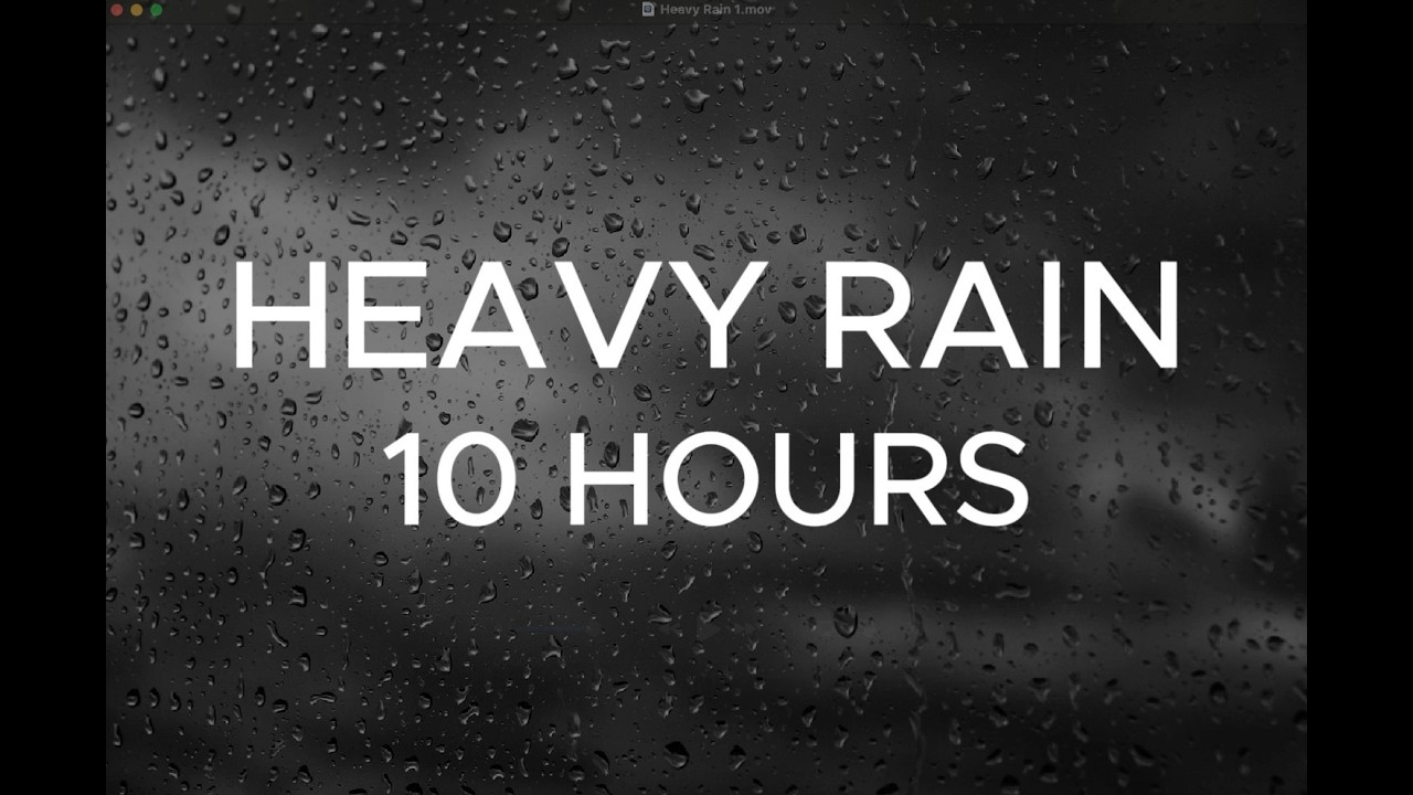 Deep Sleep with Heavy Rain Sounds (10 Hours, Black Screen)