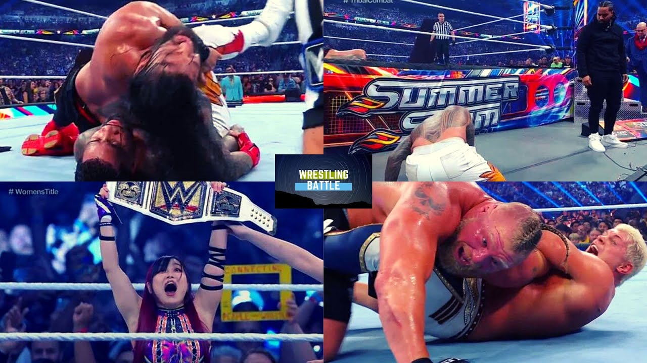 WWE Summerslam 2023 Results- Jimmy Uso Shocks, Brock Praise Rhodes, IYO Sky Cash-In, Samantha Sad 🔥🔥