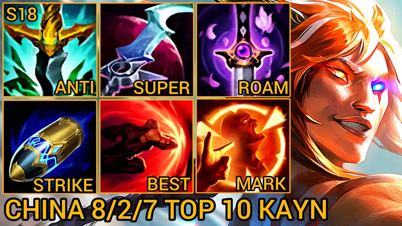 Legend Kayn Top 10 Jungle 8/2/7 - China Server Wild Rift Season 18 New Build Best Tier By Tiarty