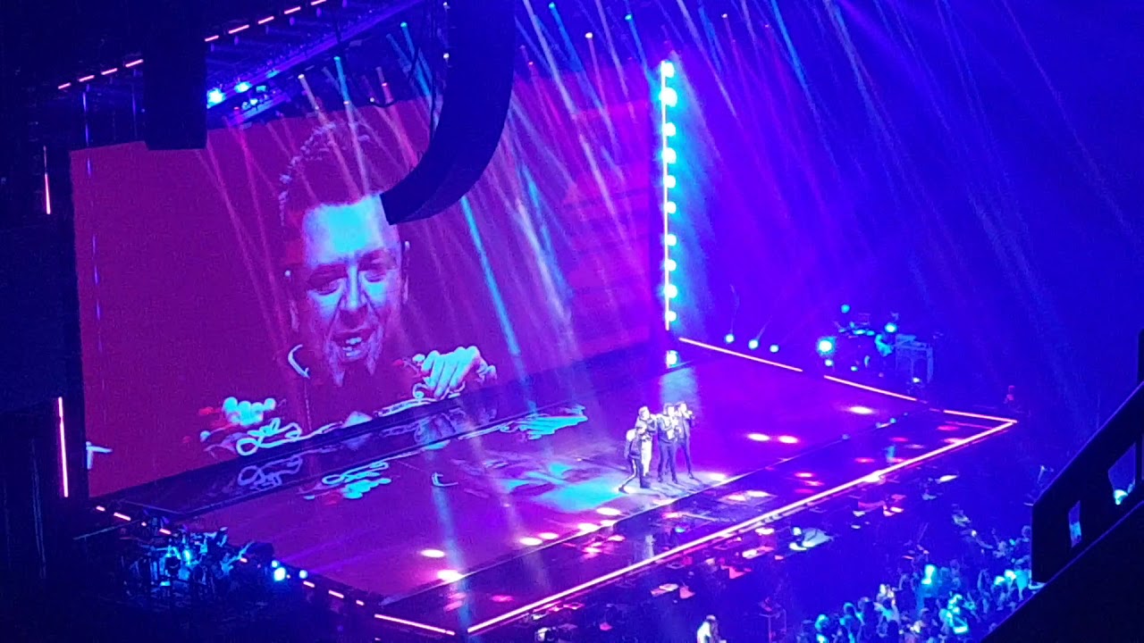 Westlife on June 10 2019 perform Queen Medley at Leeds First Direct Arena