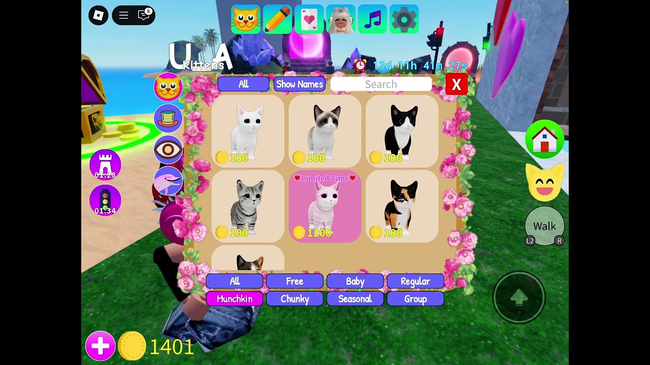 Roblox kitten game. Buying Valentine’s Day cat