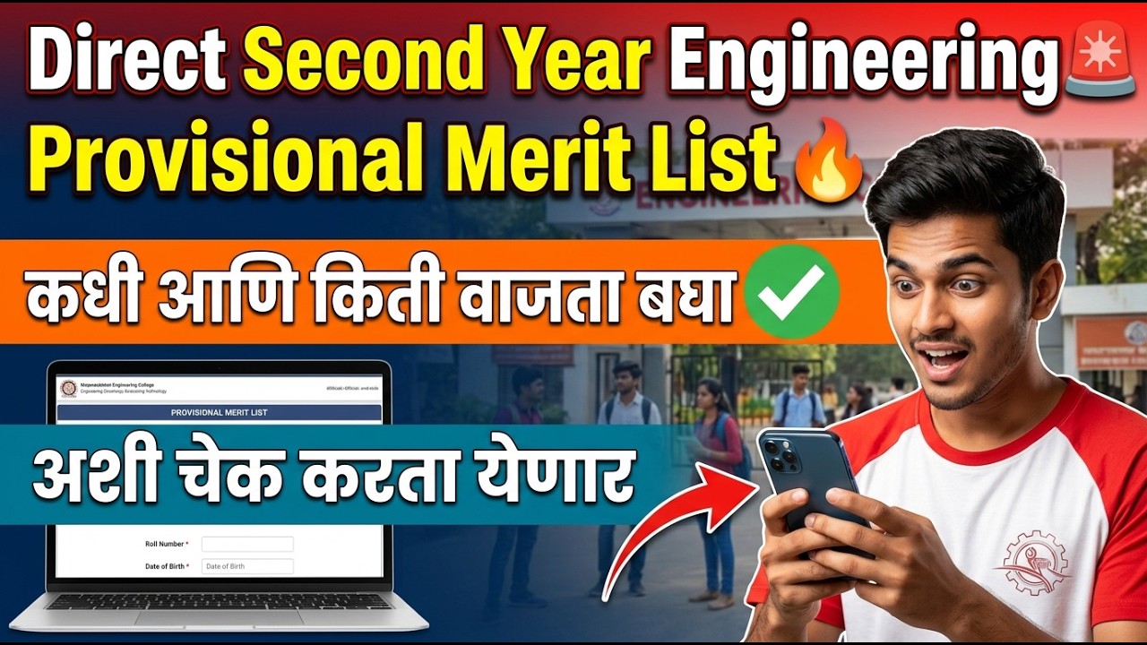DSE Provisional Merit List 2026 🚨 Direct Second Year Engineering Provisional Merit List 2026