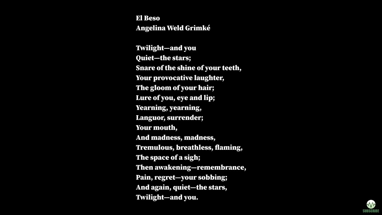 El Beso (The Kiss) by Angelina Weld Grimke | Read by Macbigicekeys