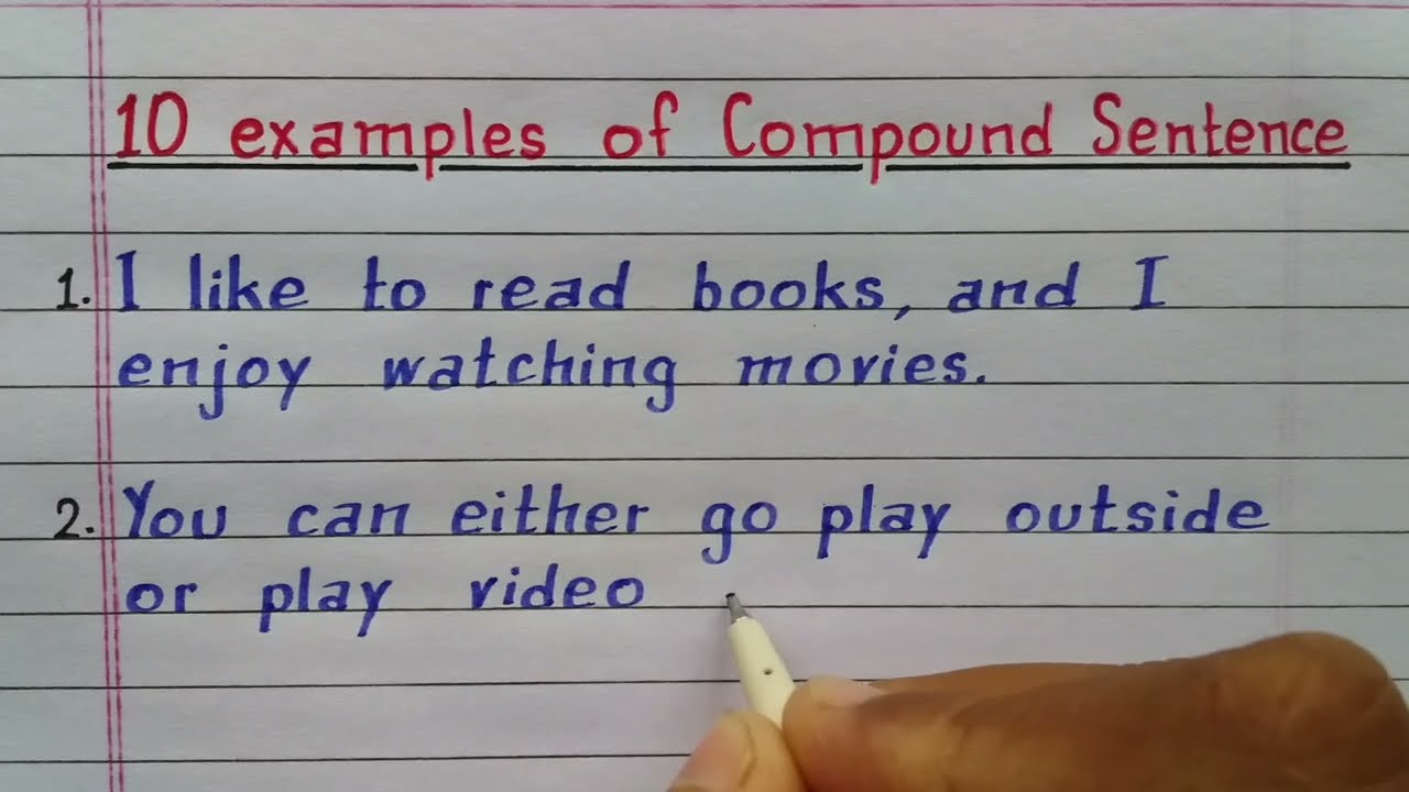 10 examples of compound sentences