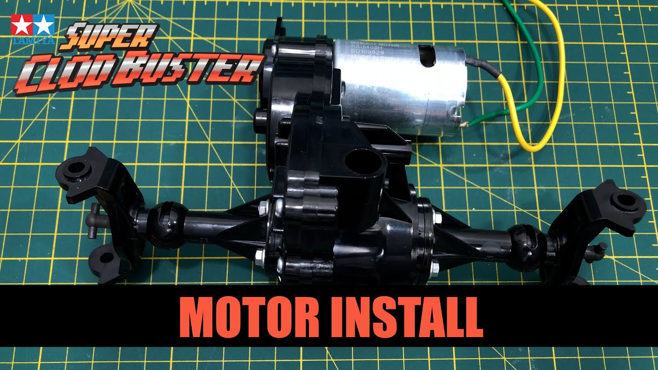 ASMR Tamiya Super Clod Buster Step 15, 16 Attaching Pinion and motor