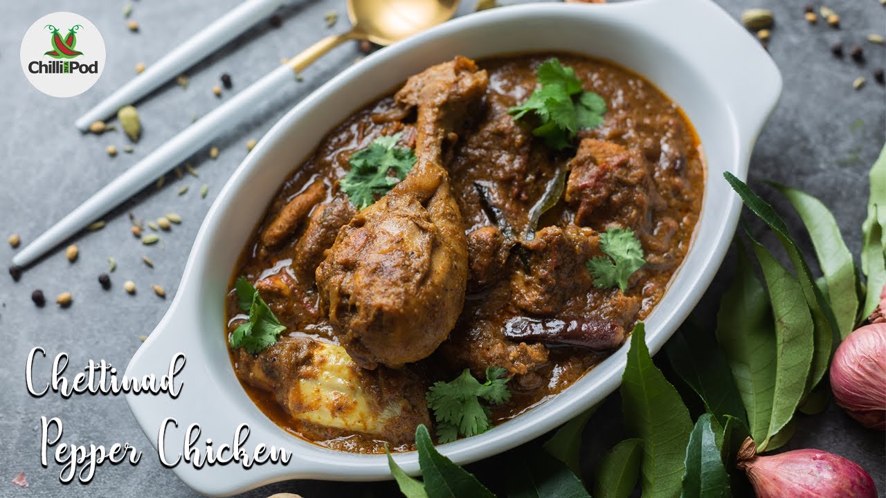 Chettinad Pepper Chicken Gravy | South Indian chicken curry | Chili in a pod