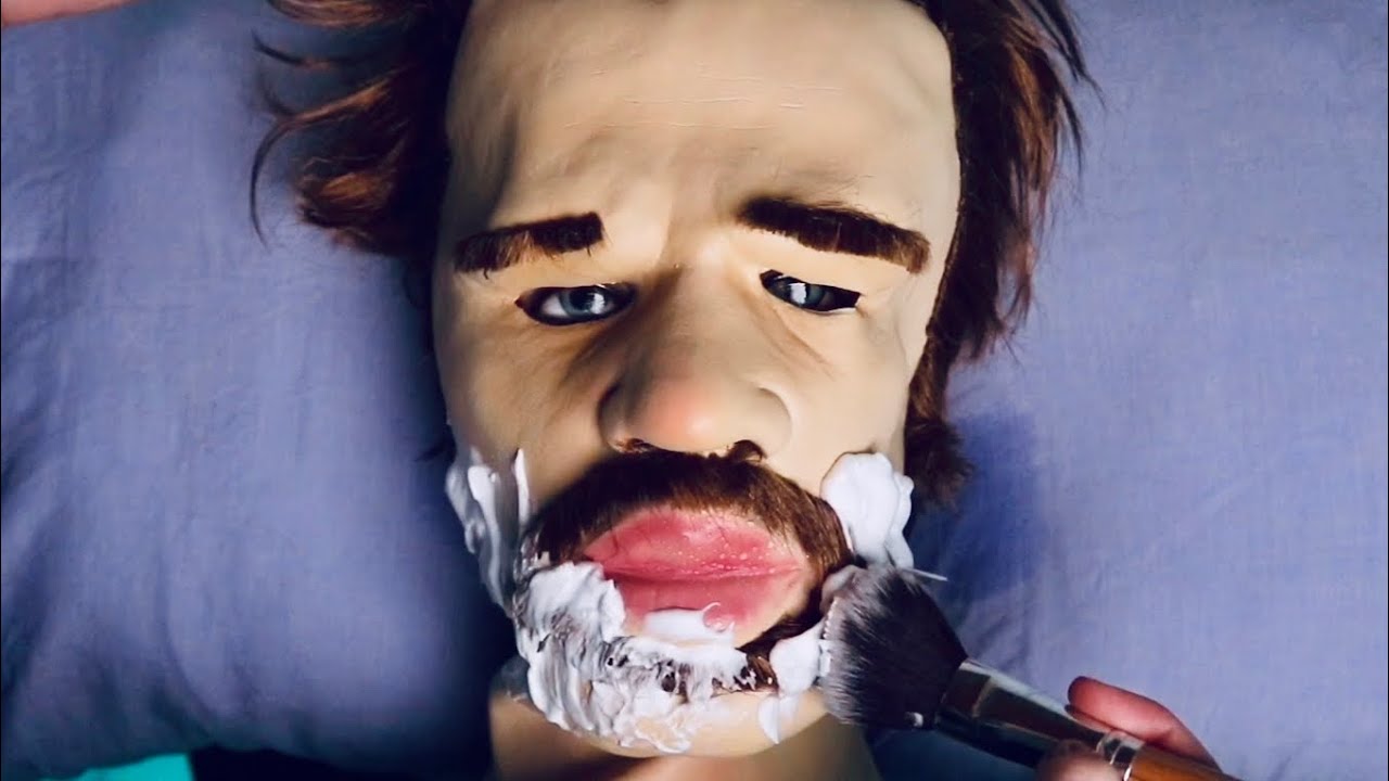 ASMR : BARBEARIA DO SONO - fazendo sua barba - sons de espuma e tesoura