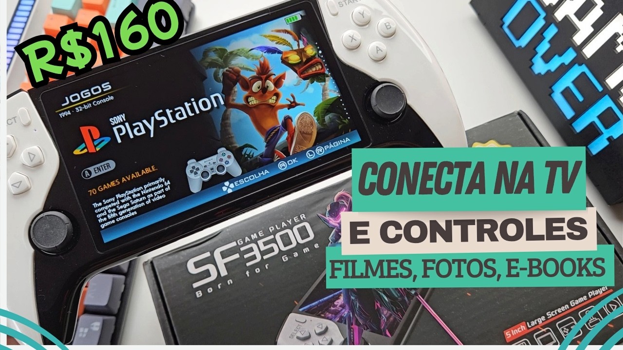 SF3500 o Console Portátil LANÇAMENTO Que Conecta Na TELEVISÃO Com 22 Mil JOGOS!