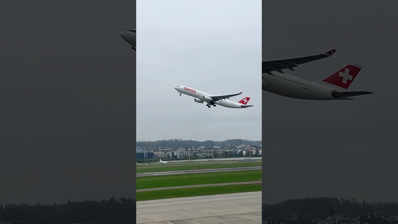 Swiss Airbus A330-300 takeoff at Zurich #aviation #a333 #zrh #swissairlines
