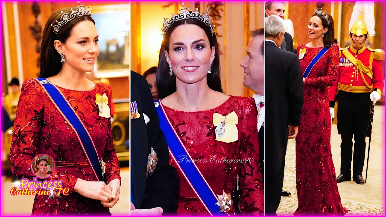 Catherine Stuns For An Outfit In A Bold Red Colour To Attend Diplomatic Occasions