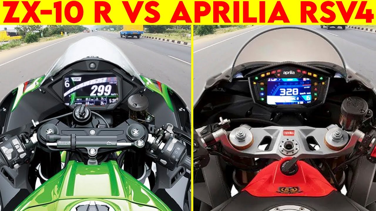 ZX-10R  V4 VS Aprilia RSV4 | 0 TO 300 | TOPSPEED !!!