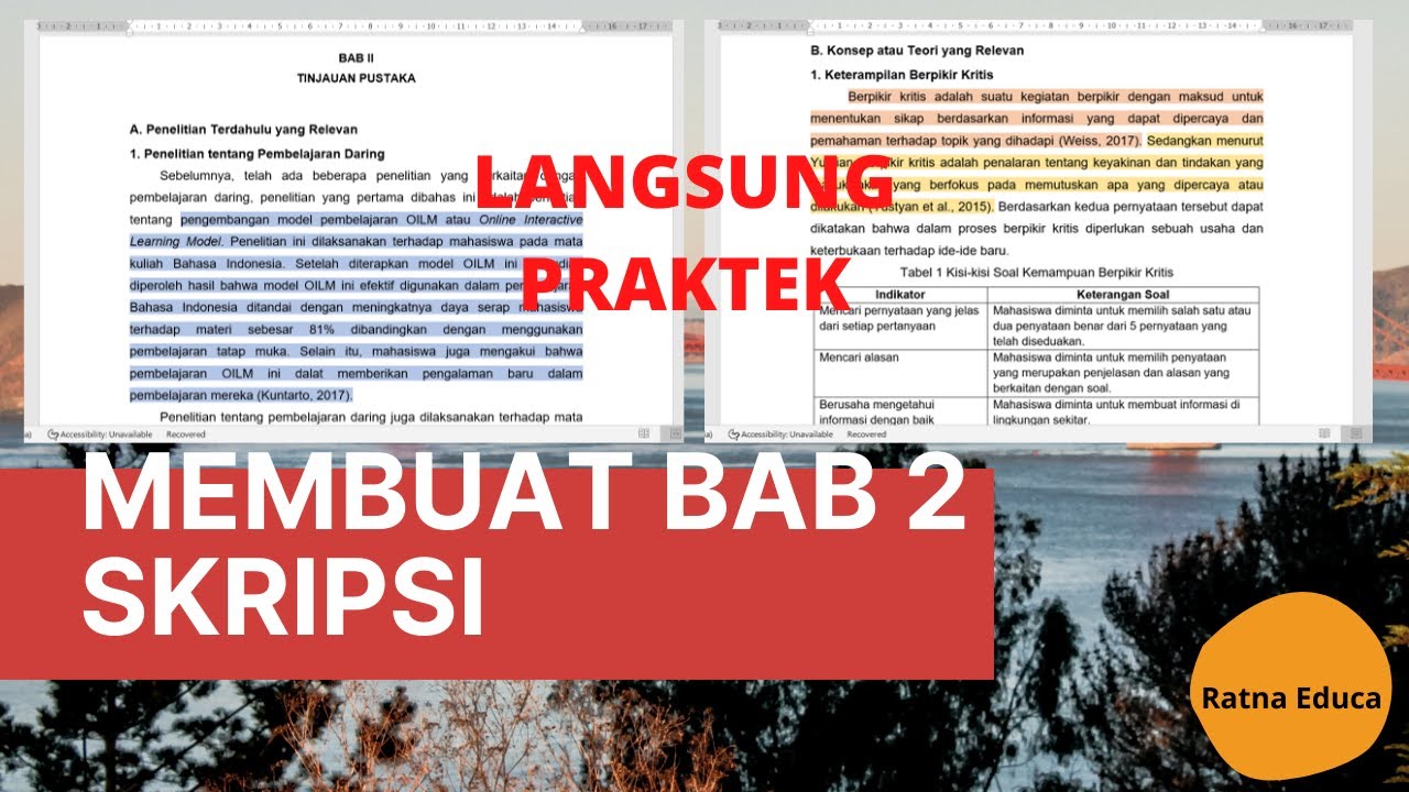 MEMBUAT BAB 2 SKRIPSI - LANGSUNG PRAKTEK