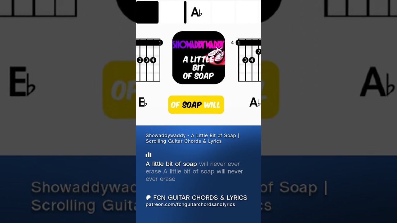 Showaddywaddy - A Little Bit of Soap | Scrolling Guitar Chords & Lyrics  