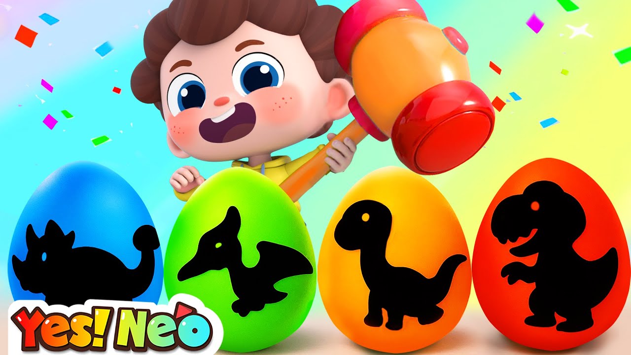 Dino Surprise Eggs 🦖| T-Rex Roar! | Dinosaur Song | Nursery Rhymes & Kids Songs |  | Yes! Neo